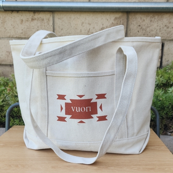 Vuori Cream Canvas Tote Bag - Picture 1 of 9
